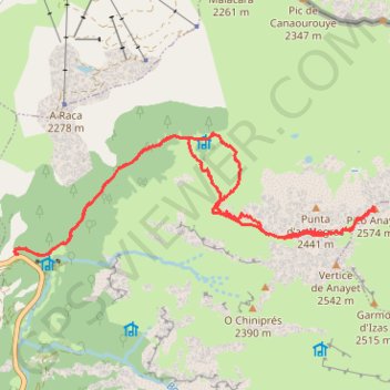 Trace GPS Pico Anayet, itinéraire, parcours