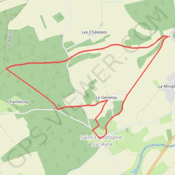 Trace GPS Les Fossés Royaux - Saint-Christophe-sur-Avre, itinéraire, parcours
