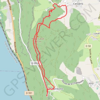 Trace GPS Tours de César et traversée du Mont Laval depuis la Chambotte, itinéraire, parcours