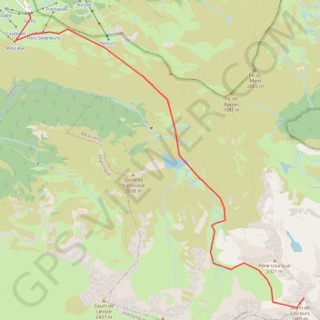 Trace GPS Soum de Lascours depuis Hautacam, itinéraire, parcours
