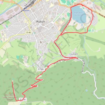 Trace GPS Montée de la Croix - Autun, itinéraire, parcours
