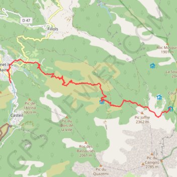 Trace GPS Les Isards - J8, itinéraire, parcours
