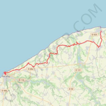 Trace GPS Saint-Valery-en-Caux / Fécamp, itinéraire, parcours