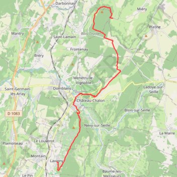 Trace GPS De Saint-Lothain à Lavigny via Voiteur, itinéraire, parcours