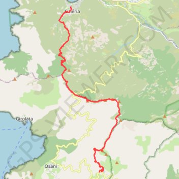 Trace GPS Galeria-Curzo, itinéraire, parcours