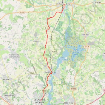 Trace GPS Voie Pte St Mathieu - Nort/Erdre - La Chapelle/Er, itinéraire, parcours