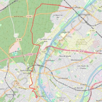 Trace GPS De Monte-Cristo à Maisons-Laffitte, itinéraire, parcours