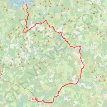 Trace GPS Lac de Vassivière Bugeat, itinéraire, parcours