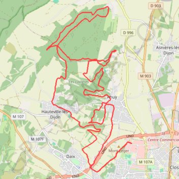 Trace GPS Autour de Dijon, itinéraire, parcours