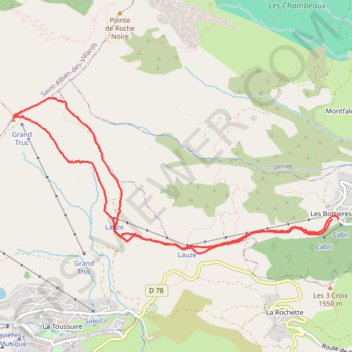 Trace GPS Ski de randonnée au grand truc, itinéraire, parcours
