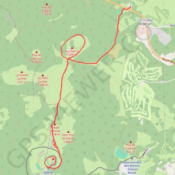 Trace GPS Pariou et Puy de Dome, itinéraire, parcours