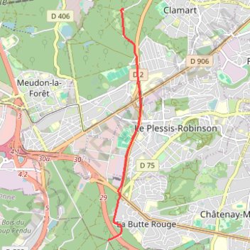 Trace GPS Clamart - Verrières, itinéraire, parcours