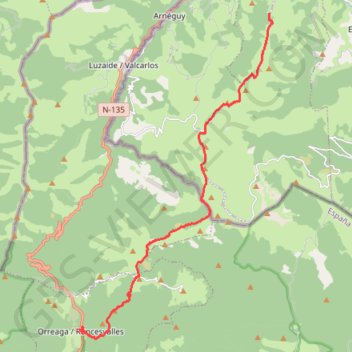 Trace GPS Orisson - Roncevaux, itinéraire, parcours