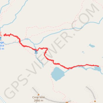 Trace GPS Refuge de Nice - Lac Niré, itinéraire, parcours