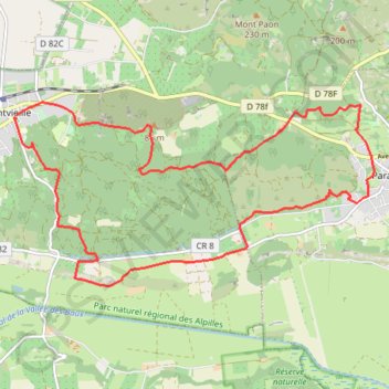 Trace GPS Fontvieille - Meuneries, itinéraire, parcours