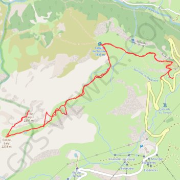 Trace GPS Pic de Lary, itinéraire, parcours
