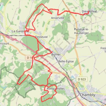 Trace GPS Dieudonné - Méru - Esches, itinéraire, parcours