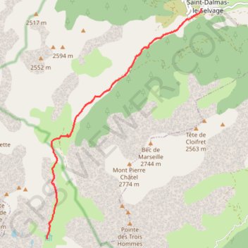 Trace GPS Saint Dalmas Refuge de Gialorgues, itinéraire, parcours