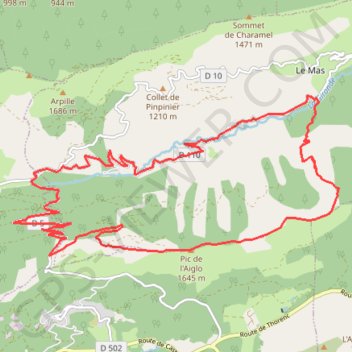 Trace GPS Pic de l'Aiglo, itinéraire, parcours
