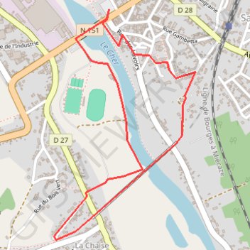 Trace GPS Decouverte du viaduc de Saint Florent sur Cher, itinéraire, parcours
