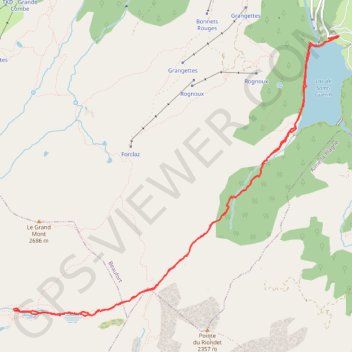 Trace GPS Lac Saint-Guerin - Col de la Louze - lac de la Tempête, itinéraire, parcours