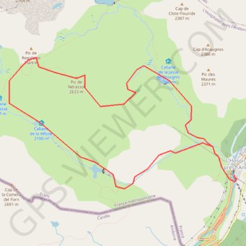 Trace GPS Pic de Nérassol depuis l'Hospitalet, itinéraire, parcours