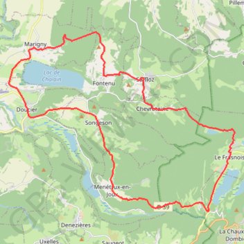Trace GPS Le tour des lacs - Doucier, itinéraire, parcours