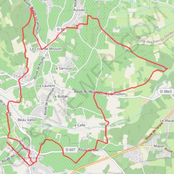 Trace GPS Pierres dorées - bleu - Frontenas - Theizé - Ruissel, itinéraire, parcours