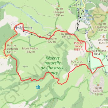 Trace GPS Puy de Sancy - Fontaine Salée, itinéraire, parcours