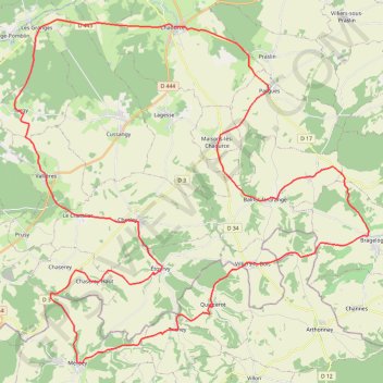 Trace GPS Au pays du fromage de Chaource, itinéraire, parcours