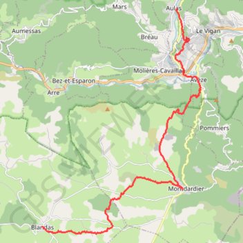 Trace GPS Chemin de Saint Guilhem - Etape 6, itinéraire, parcours