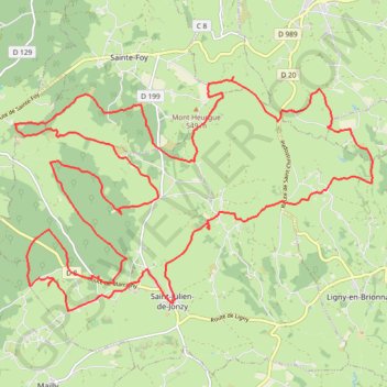 Trace GPS Circuit des bûcherons, des lavoirs et du bocage - Saint-Julien-de-Jonzy, itinéraire, parcours
