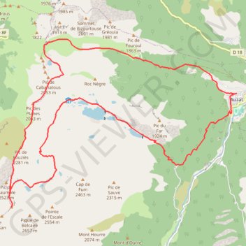 Trace GPS Pic Rouge de Bassiès depuis Auzat, itinéraire, parcours