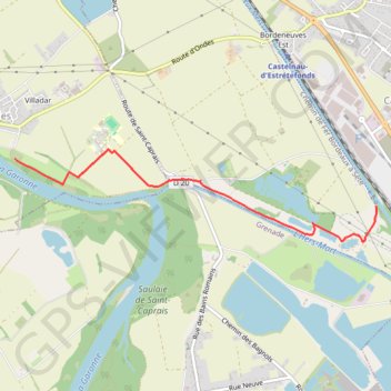 Trace GPS Itinéraire de Saint-Jory à Ondes, itinéraire, parcours