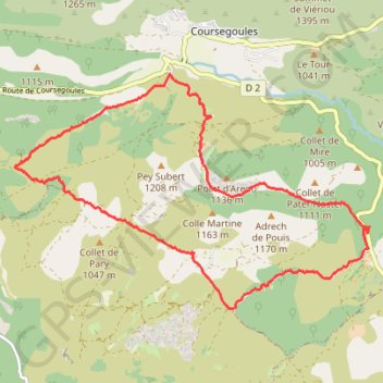 Trace GPS Saint-Barnabé - Coursegoules, itinéraire, parcours