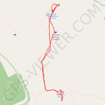 Trace GPS Source Baume Rousse au départ de la Cabane de Châtillon, itinéraire, parcours