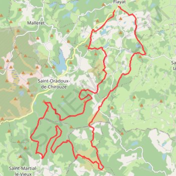 Trace GPS Château Vert - Flayat, itinéraire, parcours
