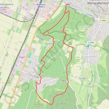 Trace GPS Balade à Müllheim, itinéraire, parcours