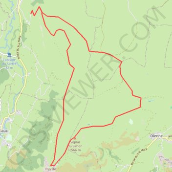 Trace GPS Tour du Plateau du Limon, itinéraire, parcours