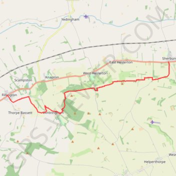 Trace GPS Rillington - Sherburn, itinéraire, parcours