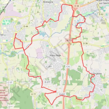 Trace GPS Bruz - Chartres de Bretagne - Orgères, itinéraire, parcours