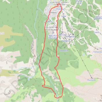 Trace GPS Les Orres-Cabane du Lac, itinéraire, parcours