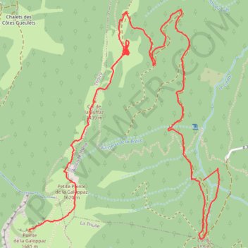 Trace GPS Pointe de la Galoppaz par le Lindar, itinéraire, parcours