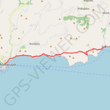 Trace GPS De Sougia à Paleochora, itinéraire, parcours
