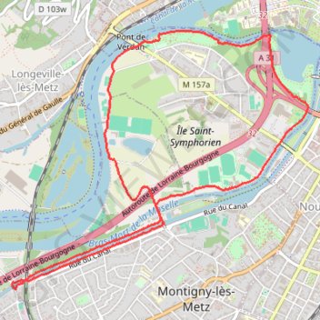 Trace GPS Longeville-lès-Metz, itinéraire, parcours