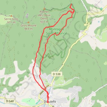 Trace GPS La montagne du Poët et de Saint Maurice, itinéraire, parcours