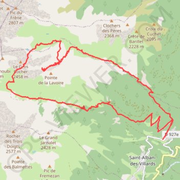 Trace GPS Selle et Col de la Lavoire, itinéraire, parcours