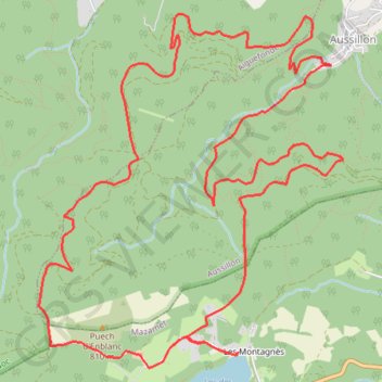 Trace GPS Lac Montagnès Aussillon, itinéraire, parcours