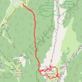 Trace GPS Lances de Malissard depuis Saint Philibert (Chartreuse), itinéraire, parcours