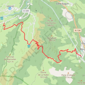 Trace GPS De Lescun à Borce, itinéraire, parcours